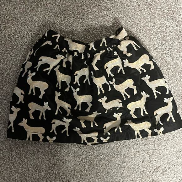 Gymboree girls black/gold double lined reindeer skirt size Small 5/6 - Picture 2 of 9